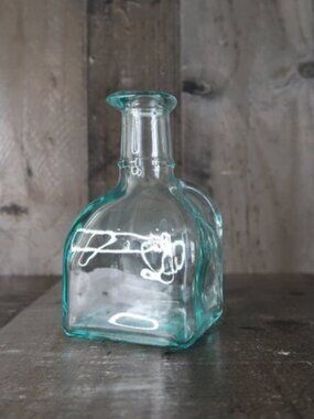 VE Vetreria Etrusca Green/Teal Glass Cruet Bottle Decanter 250MLS Vintage